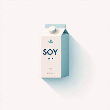 Illustration of a bottle of soy milk on a white background.のイラスト素材