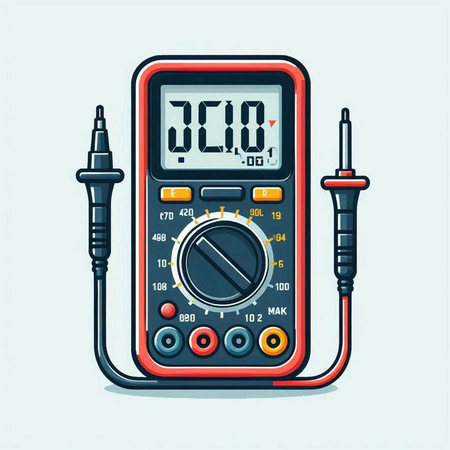 Digital multimeter. Electronic multimeter. Digital multimeter. Vector illustration.のイラスト素材