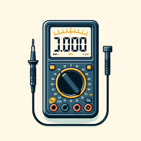 Digital multimeter. Multimeter for measuring voltage and current. Vector illustration.のイラスト素材