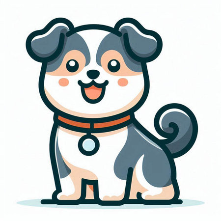 Illustration of a cute cartoon dolphin isolated on a white background.のイラスト素材