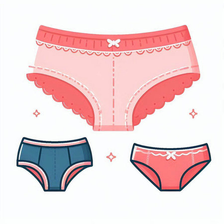 Women's underpants. Vector illustration isolated on a white background.のイラスト素材
