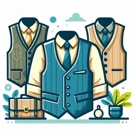 Vector illustration of business suit in flat style. Clothes design.のイラスト素材
