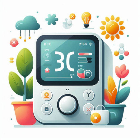 Digital thermometer. Vector illustration in flat style on white background.のイラスト素材