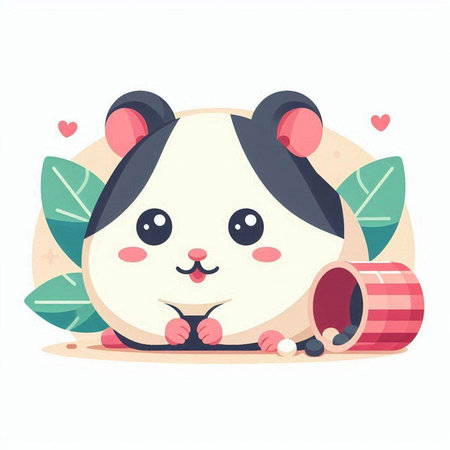 Cute hamster in love. Vector illustration in cartoon style.のイラスト素材
