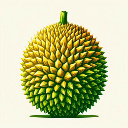 Illustration of a durian on a white background, vector illustrationのイラスト素材