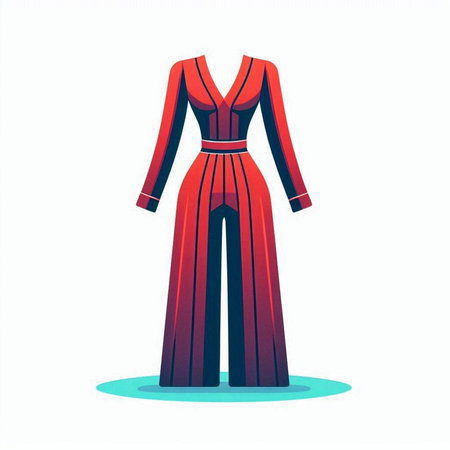 Womens red dress on a white background. Vector illustration.のイラスト素材