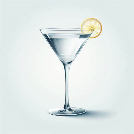 Cocktail with lemon on a light background. Vector illustration.のイラスト素材