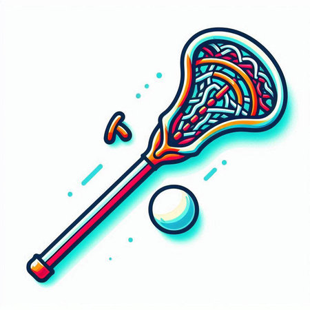 Cricket racket with ball on white background. Vector illustration.のイラスト素材