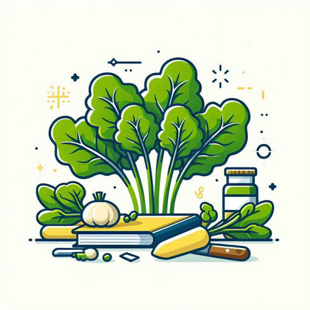 Vegetables and herbs vector illustration. Vegetarian food concept.のイラスト素材