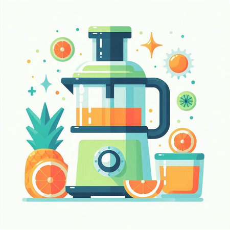 Vector illustration of a juicer. Juicer in flat style.のイラスト素材