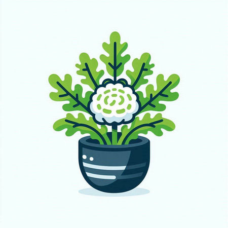 Flower in pot isolated on white background. Flat vector illustration.のイラスト素材