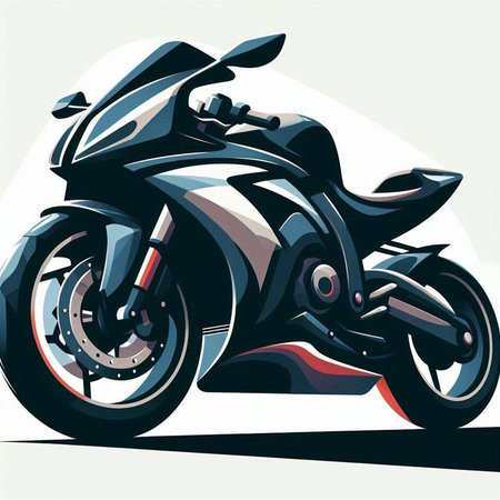 Motorcycle vector illustration. Side view of a sports motorbike.のイラスト素材