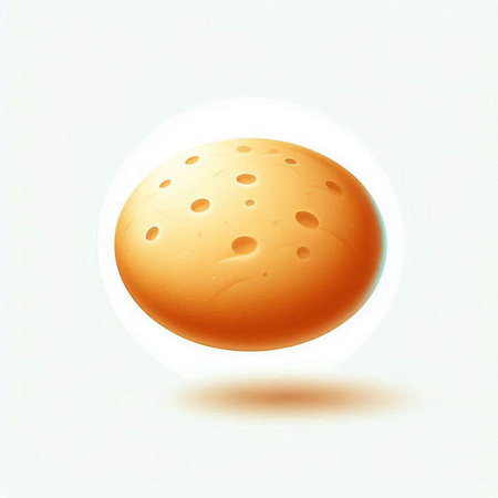 Illustration of a cheese ball on a white background with a shadowのイラスト素材