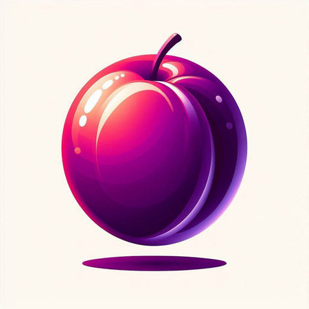 Plum fruit on white background. Vector illustration. Eps 10.のイラスト素材