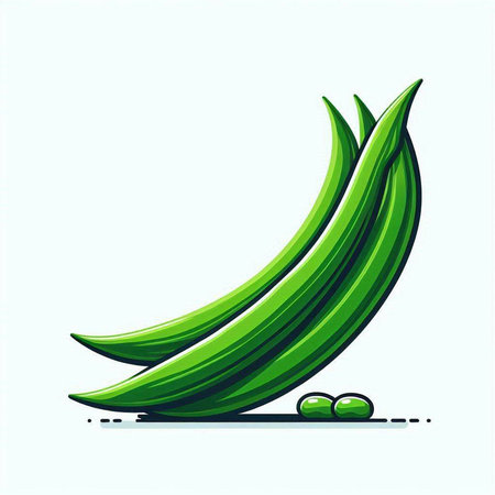 Illustration of fresh green banana on light background. Vector illustration.のイラスト素材