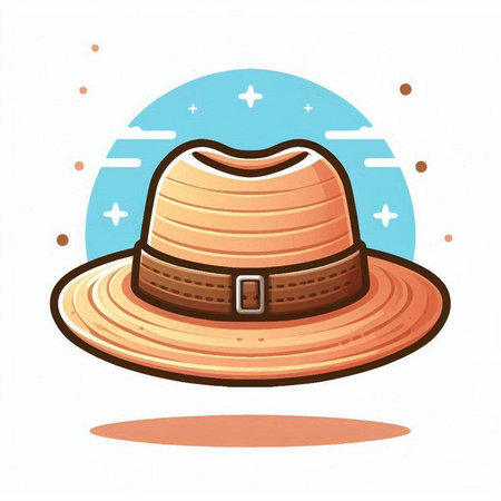 Vector illustration of a hat on a white background. Cartoon style.のイラスト素材