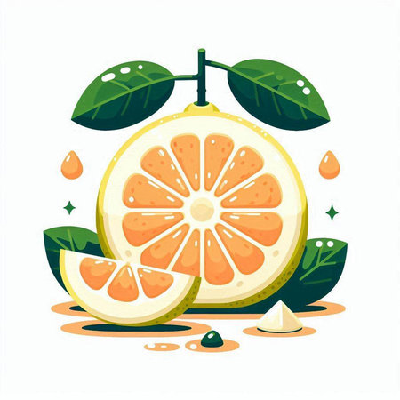 Citrus fruit. Vector illustration in flat style isolated on white background.のイラスト素材
