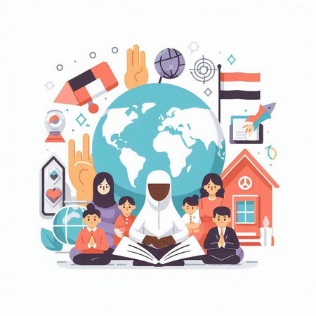 Flat design vector illustration concept of learning, education and learning.のイラスト素材