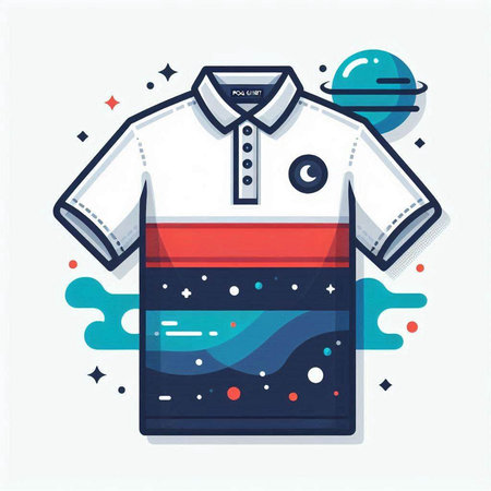 Colorful t-shirt icon in flat linear style. Vector illustration.のイラスト素材