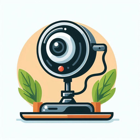 Webcam. Webcam icon in flat design. Vector illustration.のイラスト素材