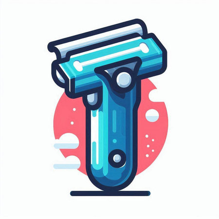 Shaving machine. Vector illustration in modern flat style on white background.のイラスト素材