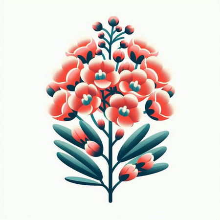 Illustration of a pink and red flower isolated on a white backgroundのイラスト素材