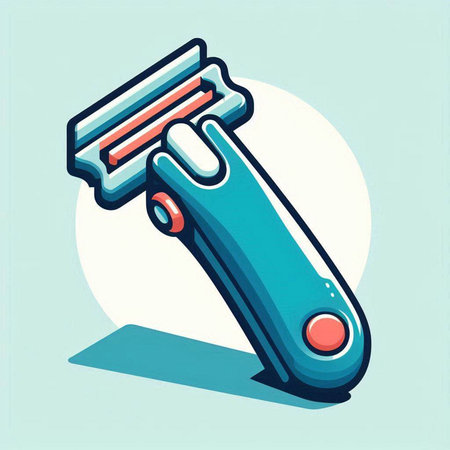 Illustration of an electric razor in cartoon style. Vector illustration.のイラスト素材