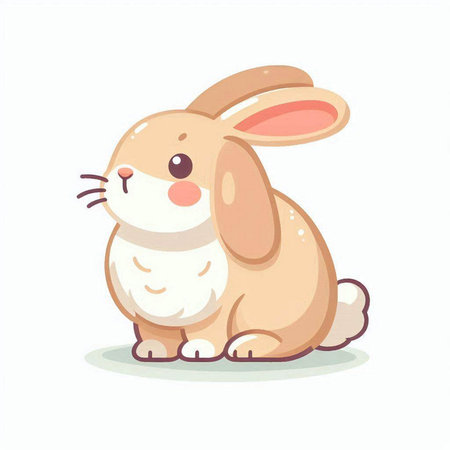 Cute cartoon rabbit. Vector illustration isolated on a white background.のイラスト素材