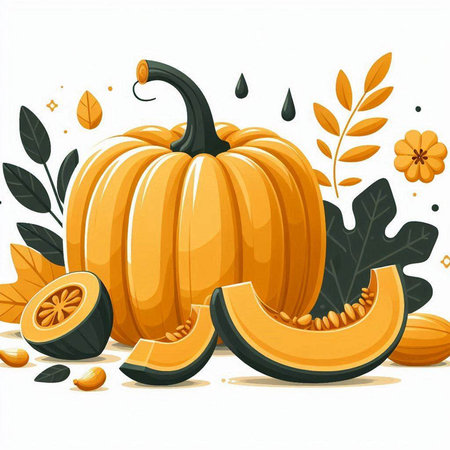 Pumpkin on white background. Vector illustration for your design.のイラスト素材
