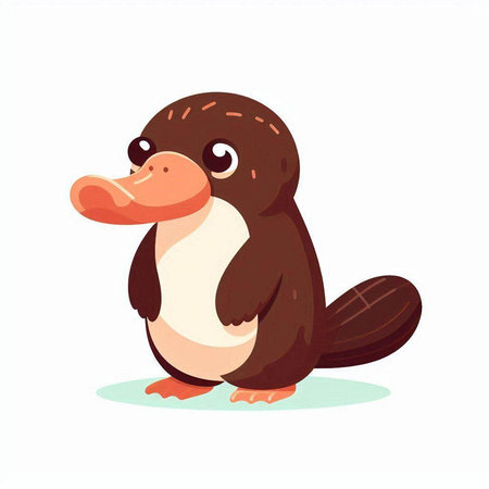 Cute cartoon penguin. Vector illustration isolated on white background.のイラスト素材