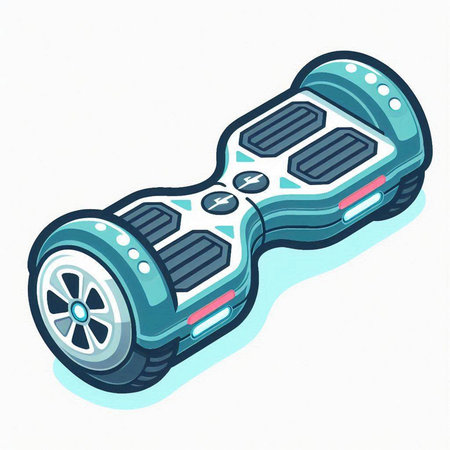 Isometric Self Balancing Electric Skateboard on White Background.のイラスト素材