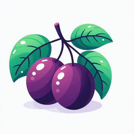 Plum vector illustration. Isolated plum on a white background.のイラスト素材