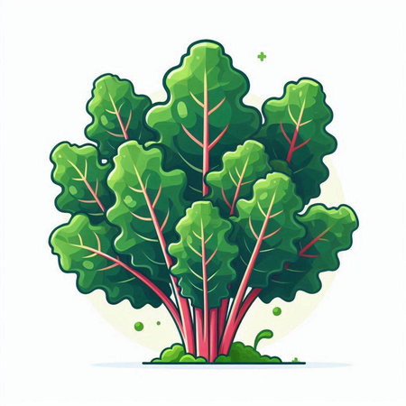 Beetroot tree isolated on white background. Vector illustration in cartoon style.のイラスト素材