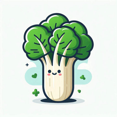 Cute broccoli cartoon vector illustration. Cute vegetable character. Vegetable icon.のイラスト素材
