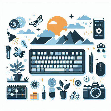 Flat design modern vector illustration concept of creative business, finance, office and technology.のイラスト素材