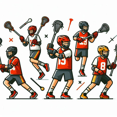 Ice hockey players. Vector illustration of a group of ice hockey players.のイラスト素材