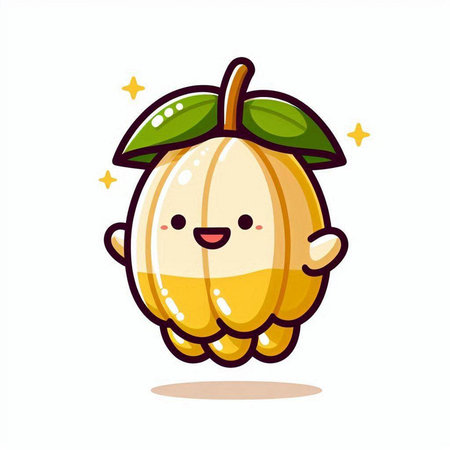Cute and kawaii jackfruit character. Vector illustration.のイラスト素材