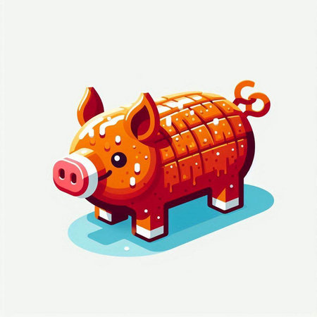 Isometric piggy bank. Vector illustration of a piggy bank.のイラスト素材
