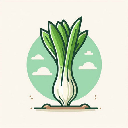Vegetable vector illustration. Leek icon. Vegetable icon.のイラスト素材