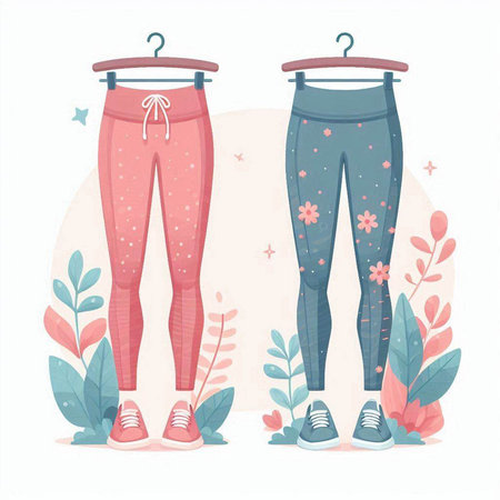 Fashionable women's pants. Vector illustration in flat style.のイラスト素材