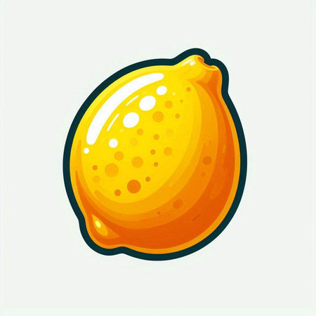Lemon icon vector illustration. Hand drawn lemon fruit. Vector illustration.のイラスト素材