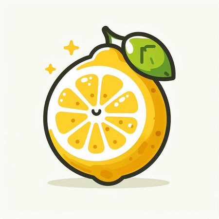 Lemon fruit icon. Cartoon illustration of lemon vector icon for web designのイラスト素材