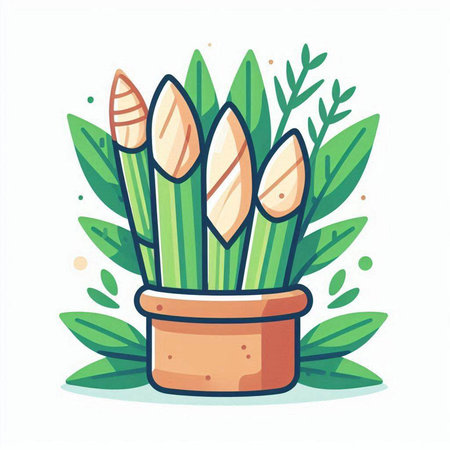 Cute plant in a pot. Vector illustration in a flat style.のイラスト素材