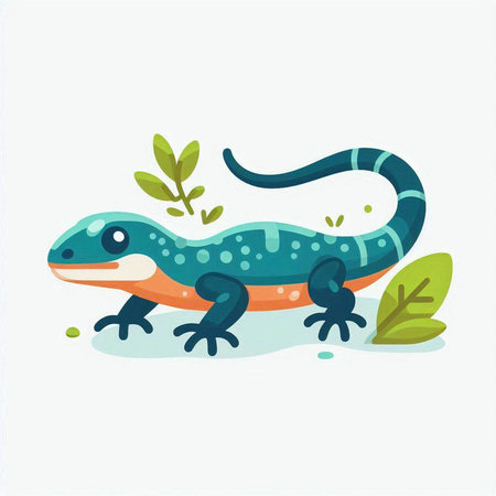 Lizard in flat style. Vector illustration of a reptile.のイラスト素材