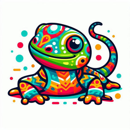 Cute colorful frog isolated on a white background. Vector illustration.のイラスト素材