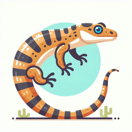 Gecko. Vector illustration of a lizard on a white background.のイラスト素材