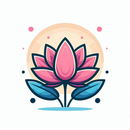 Beautiful lotus flower vector icon. Floral design element.のイラスト素材