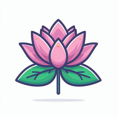 Lotus flower icon. Vector illustration of a lotus flower.のイラスト素材