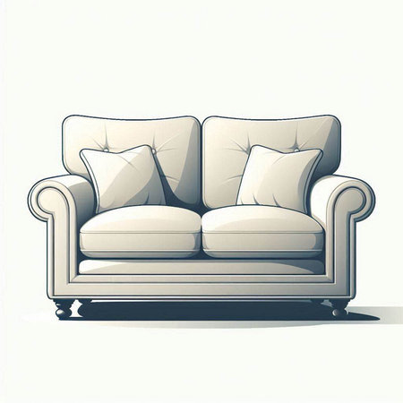 Sofa on a white background. Vector illustration. Eps 10のイラスト素材