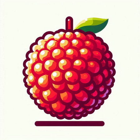 Lychee fruit icon isolated on white background. Vector illustration.のイラスト素材
